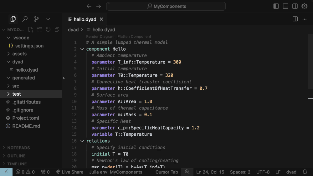 Dyad Compile command